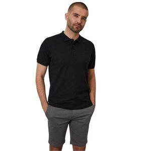 Threadbare Mens Malbork Short-Sleeved Polo Shirt / Black